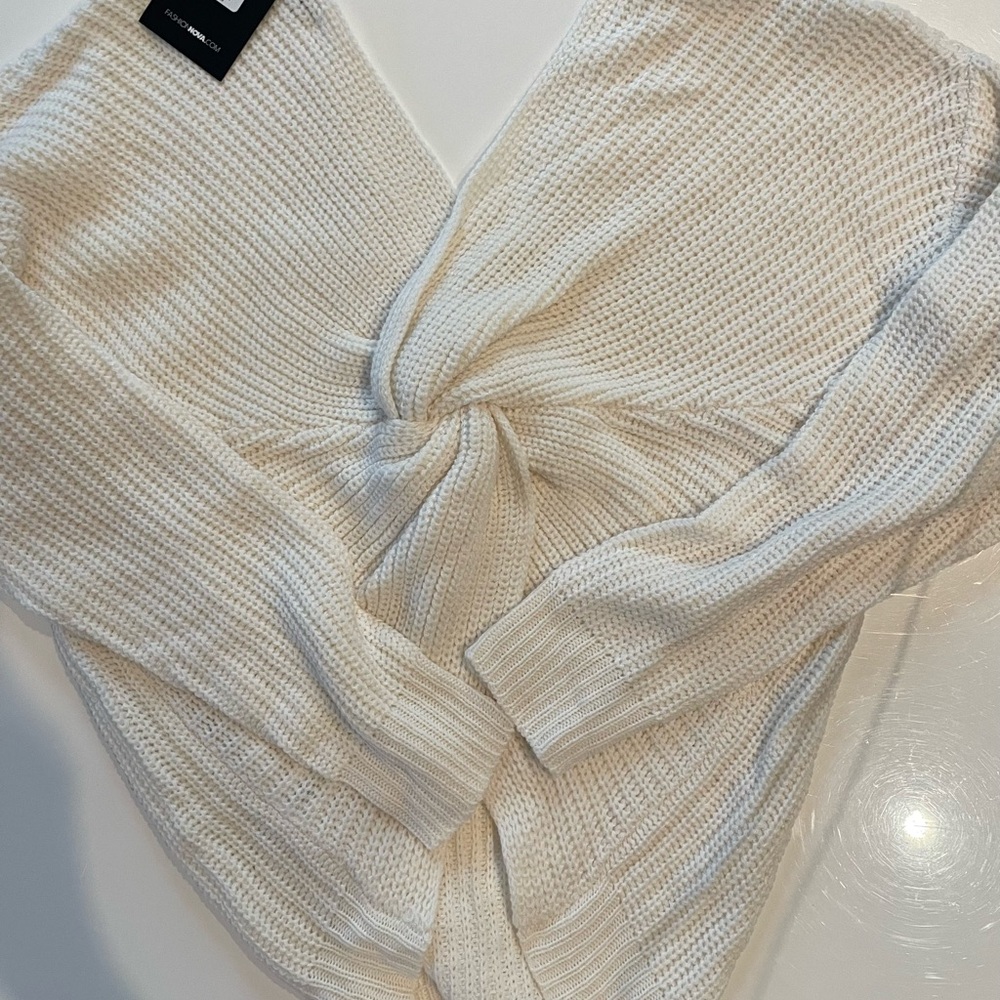 Fashion Nova Cream Knit Sweater